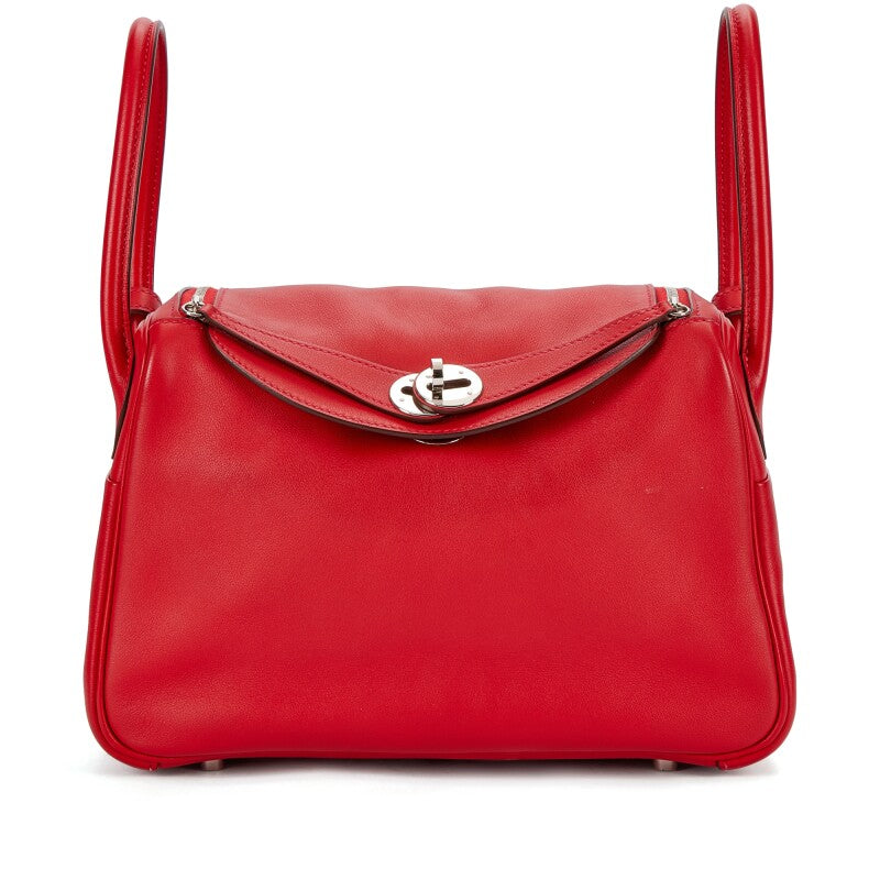 Hermès Rouge de Coeur Swift Lindy 26 Palladium Hardware