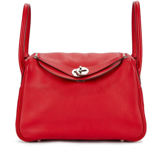 Hermès Rouge de Coeur Swift Lindy 26 Palladium Hardware
