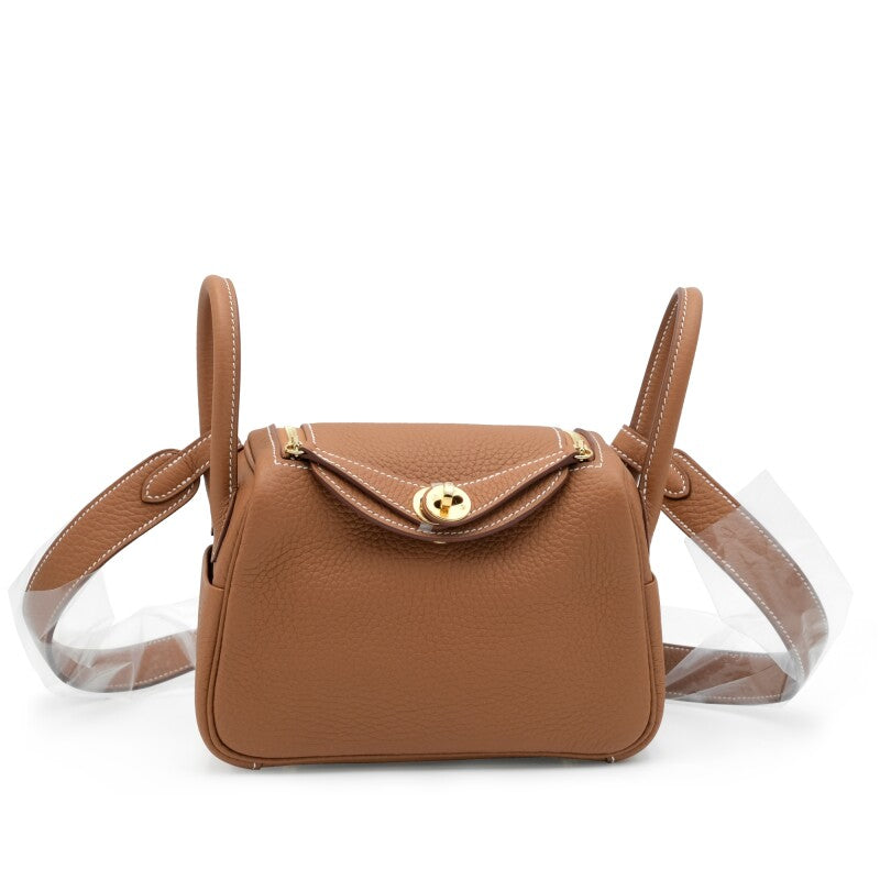 Hermès Gold Clemence Mini Lindy 20 Gold Hardware