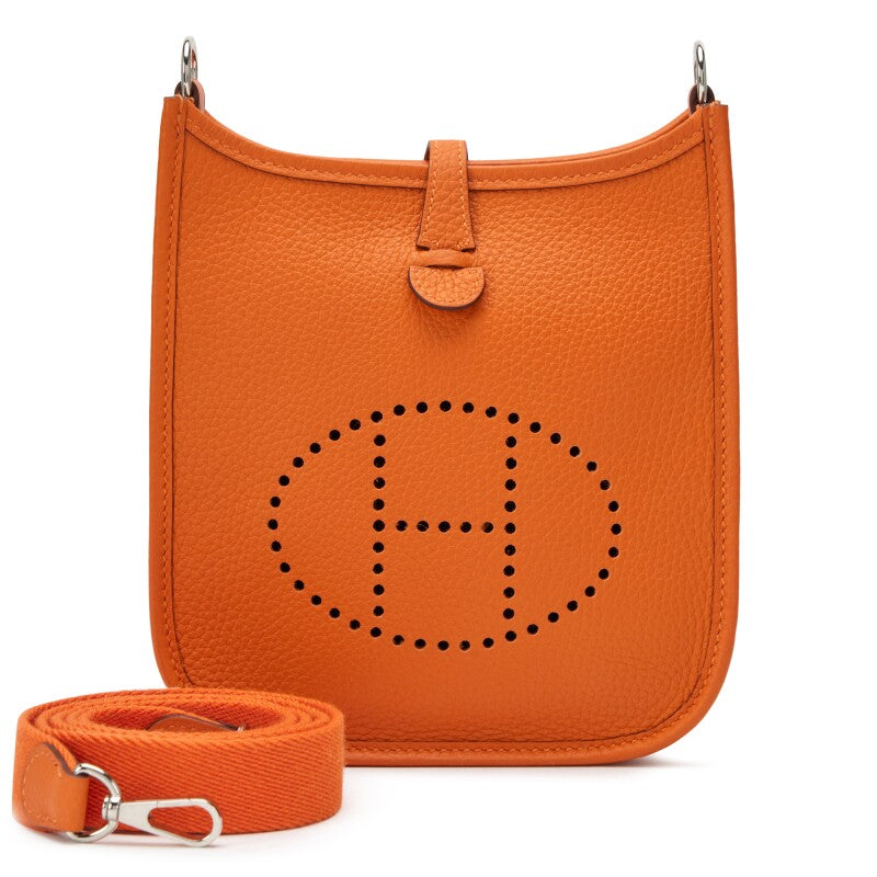 Hermès Orange H Clemence Evelyne TPM 16 Palladium Hardware