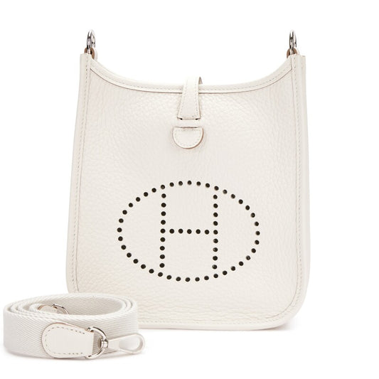 Hermès Gris Pale Clemence Mini Evelyne II TPM 16 Palladium Hardware