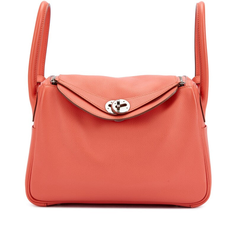 Hermès Flamingo Evercolor Lindy 26 Palladium Hardware