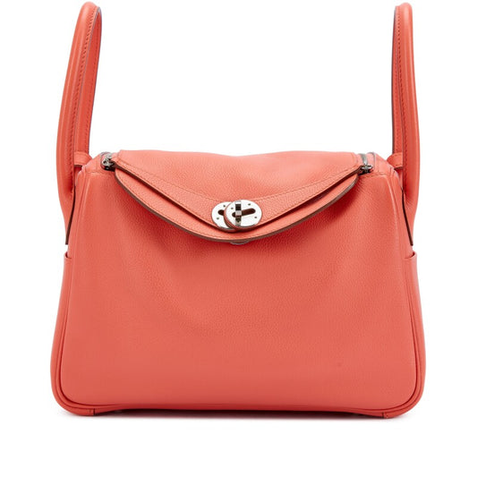 Hermès Flamingo Evercolor Lindy 26 Palladium Hardware
