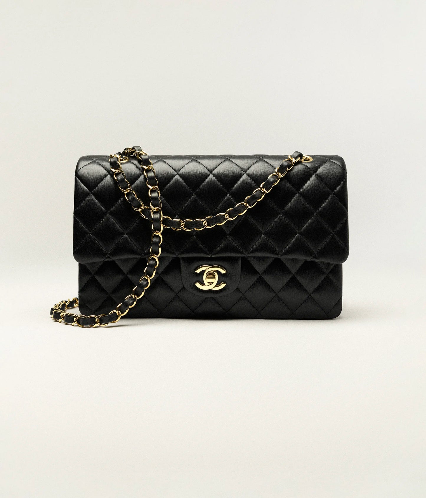 Chanel Classic 11.12 Handbag Lambskin & Gold-Tone Metal - Black