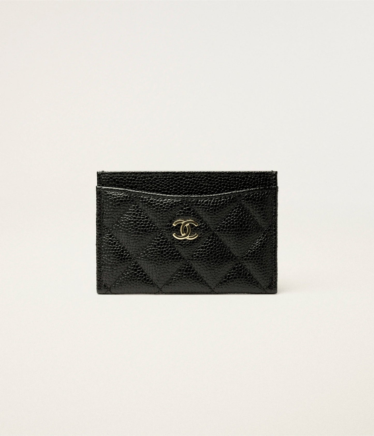 Chanel Classic Card Holder Grained Calfskin & Gold-Tone Metal Black