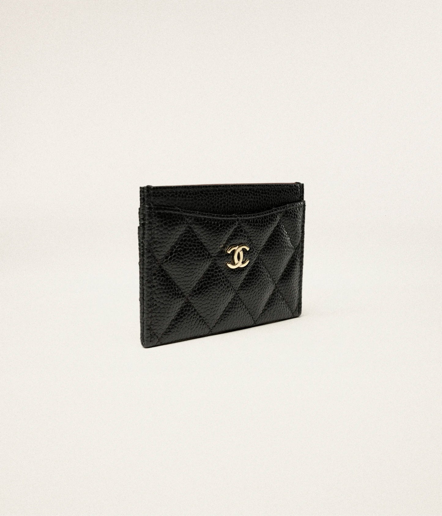 Chanel Classic Card Holder Grained Calfskin & Gold-Tone Metal Black