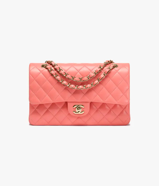 Chanel Classic 11.12 Handbag Lambskin & Gold-Tone Metal - Coral