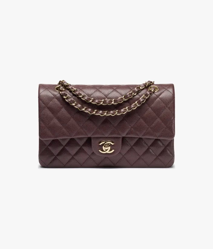 Chanel Classic 11.12 Handbag Grained Shiny Calfskin & Gold-Tone Metal - Dark Brown