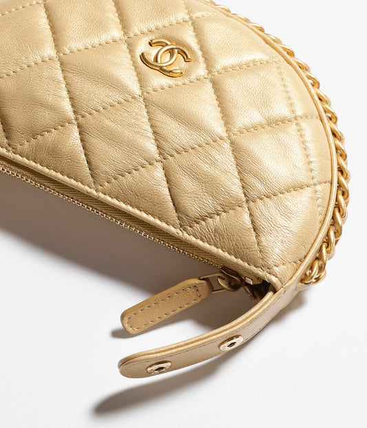 Chanel MINI POUCH Metallic Lambskin & Gold Metal - Gold