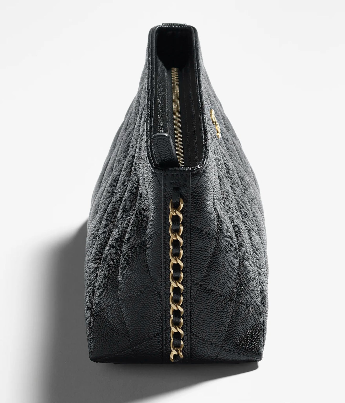 Chanel Pouch Grained Shiny Calfskin & Gold-Tone Metal - Black