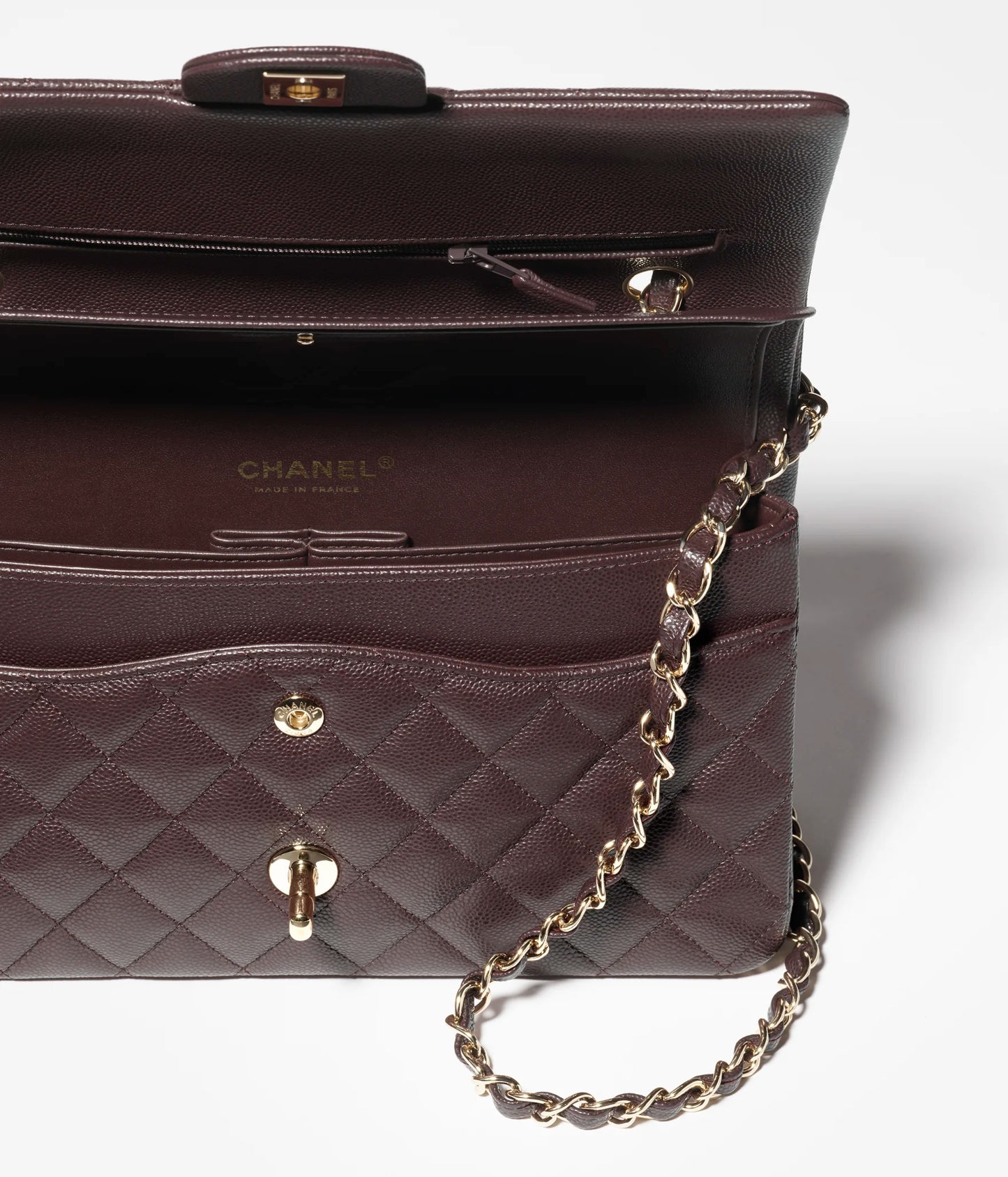 Chanel Classic 11.12 Handbag Grained Shiny Calfskin & Gold-Tone Metal - Dark Brown