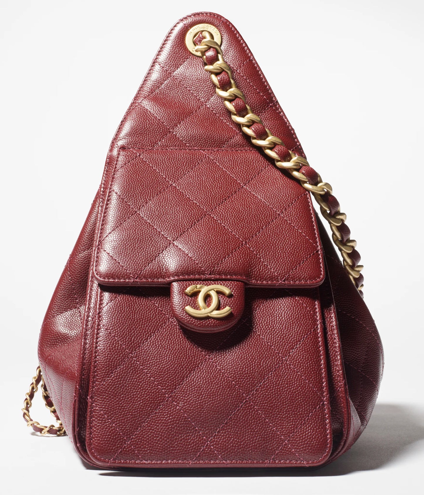 Chanel 25 Small Handbag Grained Calfskin & Gold-Tone Metal - Burgundy