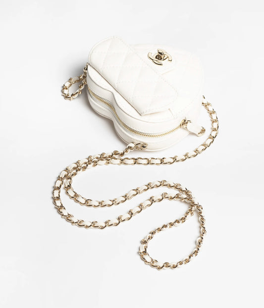 Chanel Mini Heart Bag Charm Lambskin - White