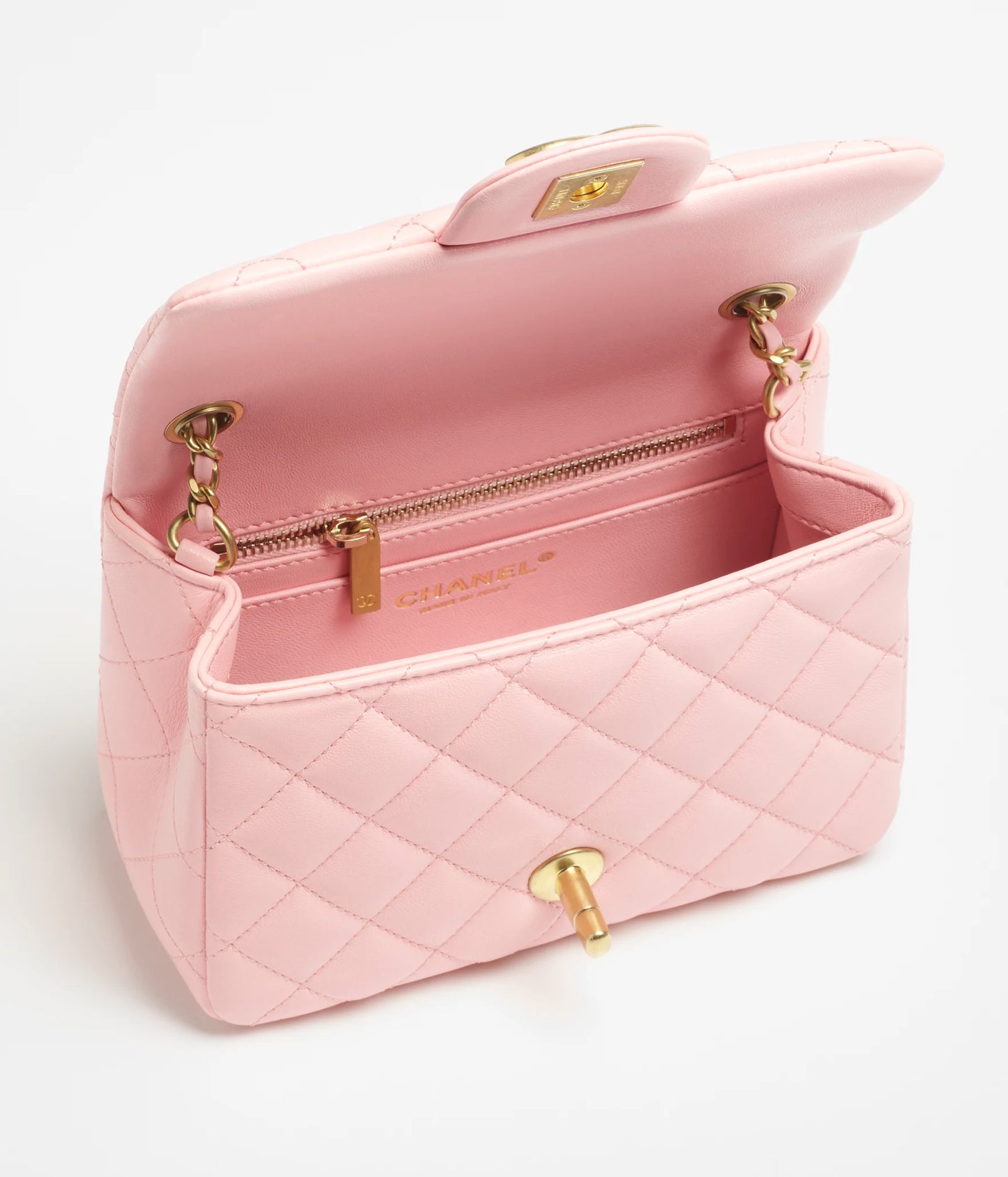 Chanel Mini Flap Bag Shiny Lambskin & Gold-Tone Metal - Light Pink