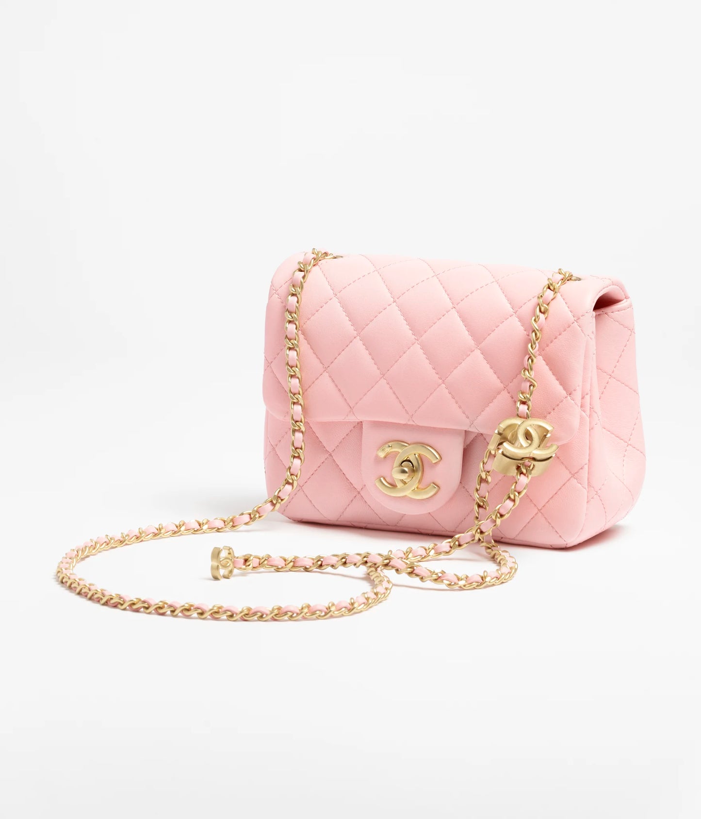 Chanel Mini Flap Bag Shiny Lambskin & Gold-Tone Metal - Light Pink
