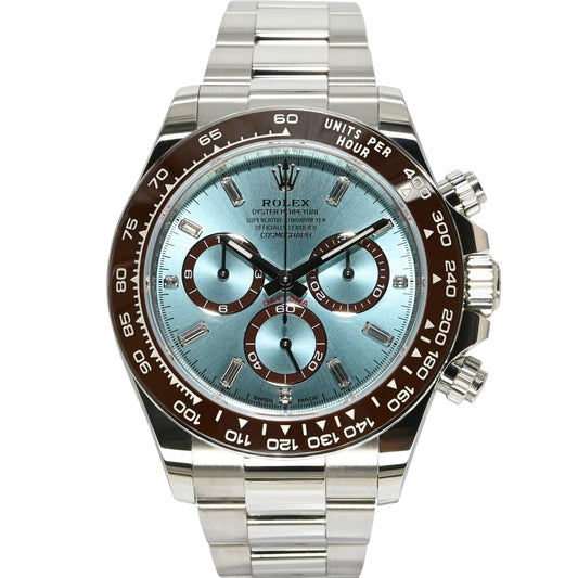 Rolex Cosmograph Daytona 40mm 126506-0002 Ice Blue Dial with 8 Baguette-Cut Diamonds