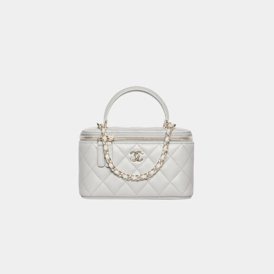 Chanel Long Vanity With Chain Lambskin - Grey