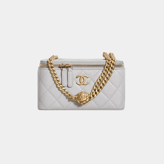 Chanel Vanity with Chain in Lambskin - Grey
