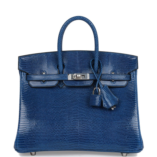 Hermès Birkin 25 Bleu Saphir Niloticus Lizard Palladium Hardware