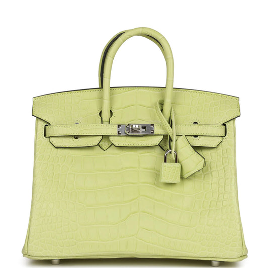 Hermès Birkin 25 Jaune Bourgeon Matte Alligator Palladium Hardware