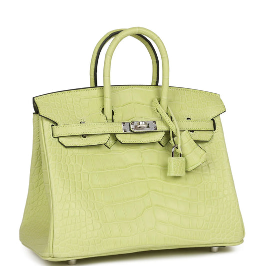 Hermès Birkin 25 Jaune Bourgeon Matte Alligator Palladium Hardware