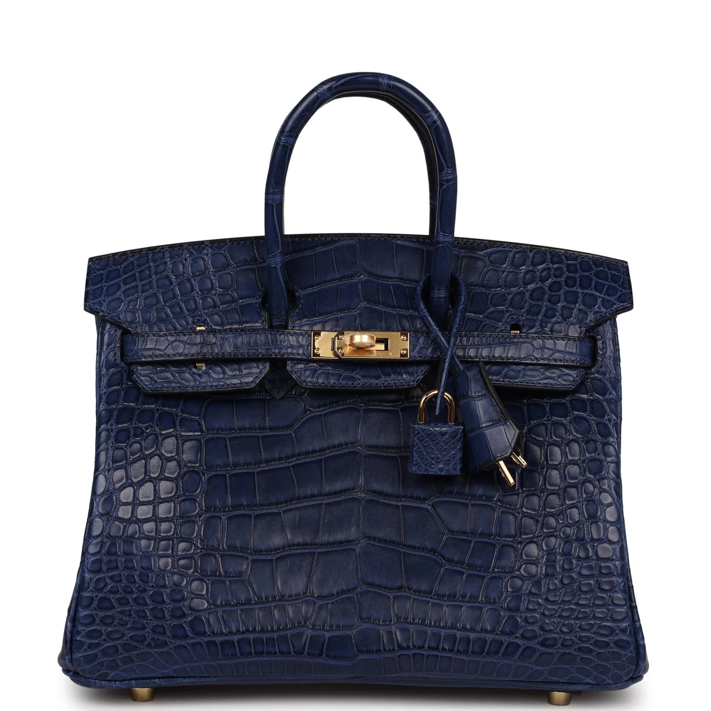 Hermès Birkin 25 Bleu Saphir Matte Alligator Gold Hardware