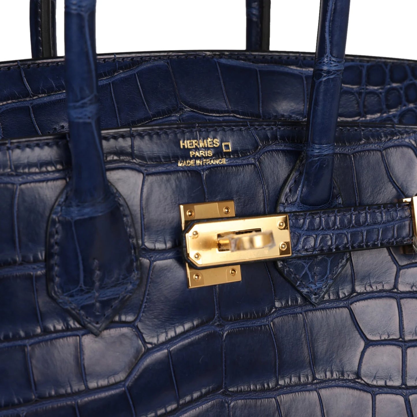 Hermès Birkin 25 Bleu Saphir Matte Alligator Gold Hardware