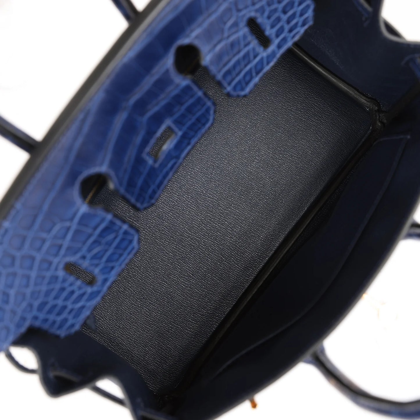 Hermès Birkin 25 Bleu Saphir Matte Alligator Gold Hardware