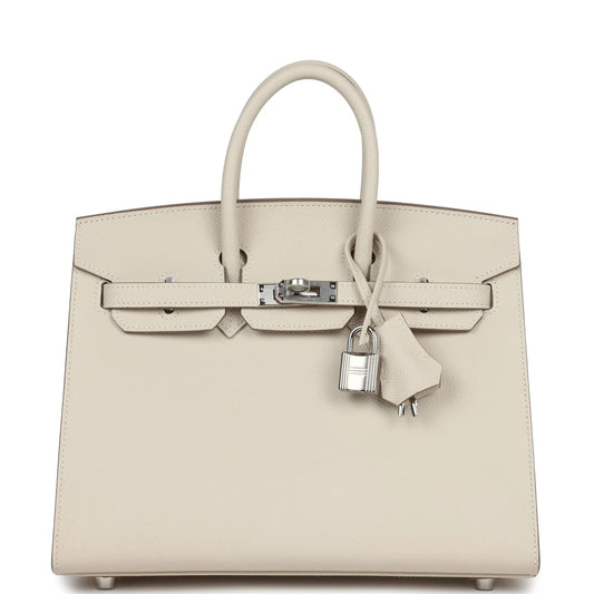 Hermès Birkin Sellier 25 Craie Epsom Palladium Hardware