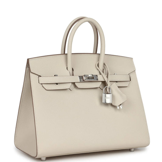 Hermès Birkin Sellier 25 Craie Epsom Palladium Hardware