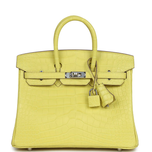 Hermès Birkin 25 Lime Matte Alligator Palladium Hardware
