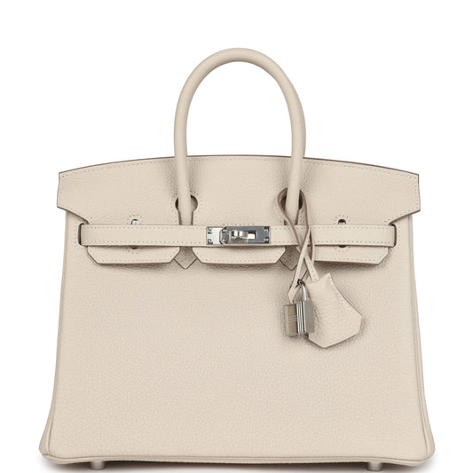 Hermès Birkin 25 Craie Togo Palladium Hardware