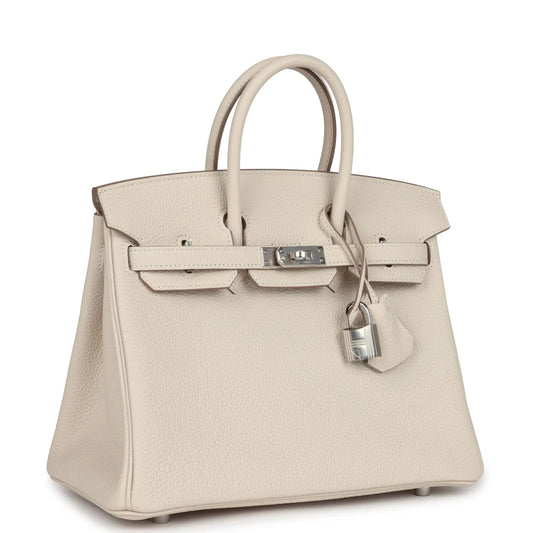 Hermès Birkin 25 Craie Togo Palladium Hardware