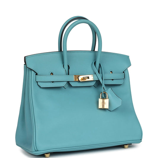 Hermès Birkin 25 Bleu Saint Cyr Swift Gold Hardware