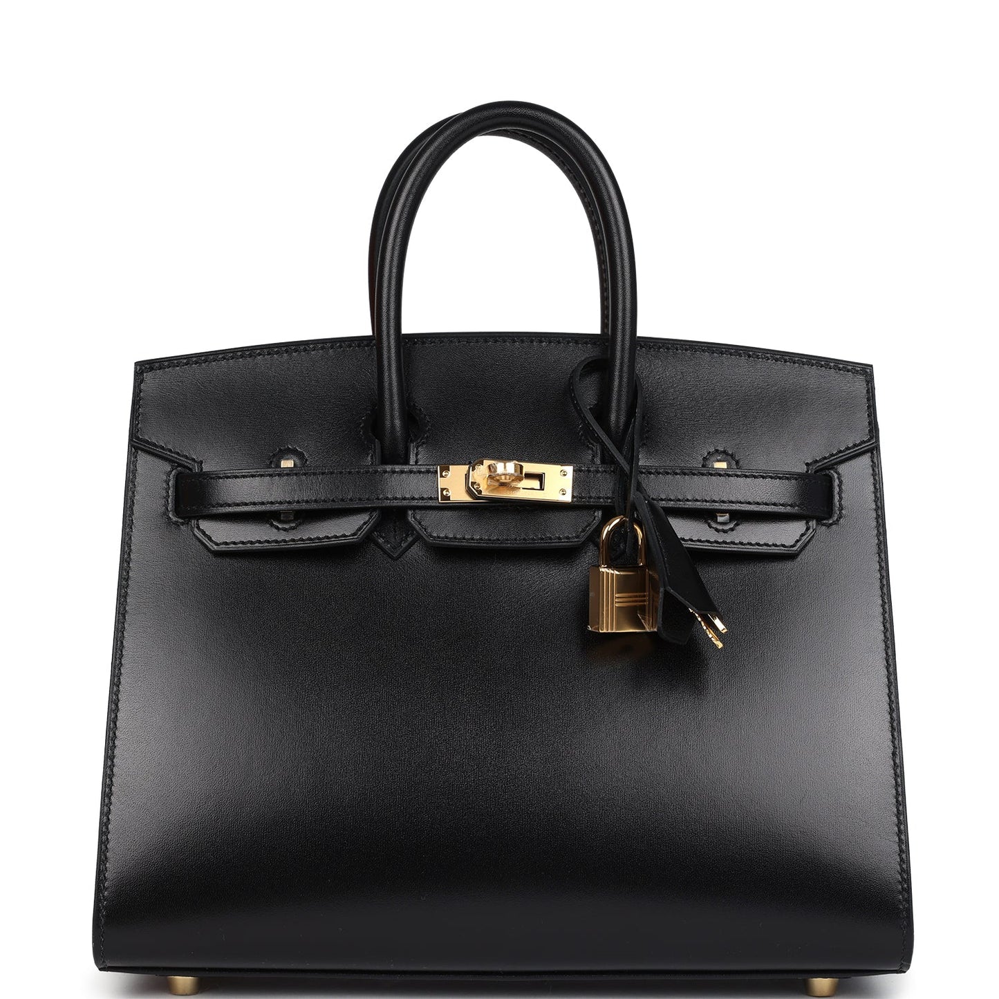 Hermès Birkin Sellier 25 Black Box Gold Hardware