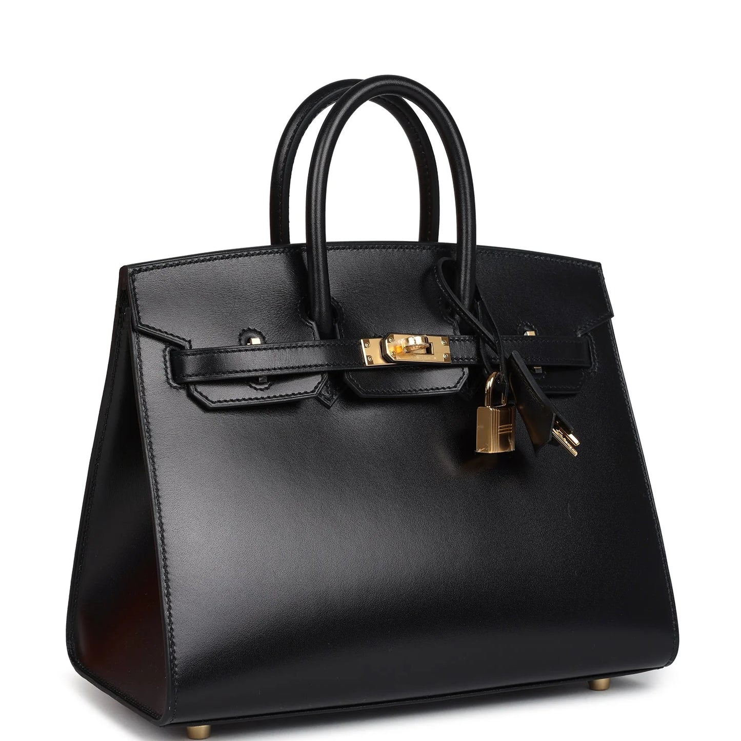 Hermès Birkin Sellier 25 Black Box Gold Hardware