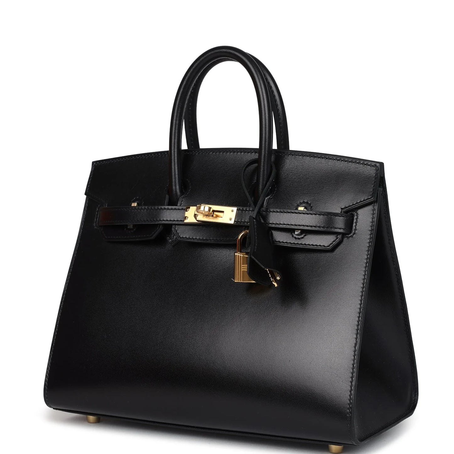 Hermès Birkin Sellier 25 Black Box Gold Hardware