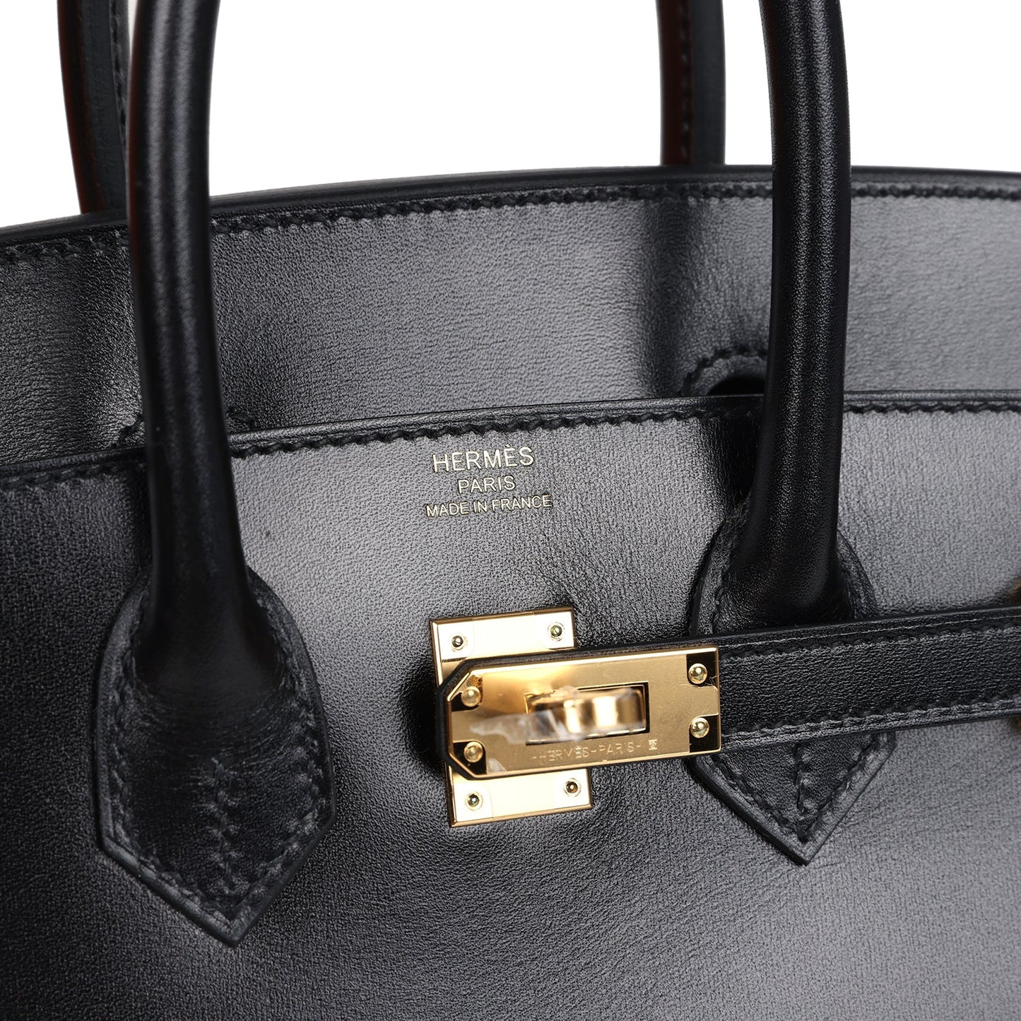 Hermès Birkin Sellier 25 Black Box Gold Hardware