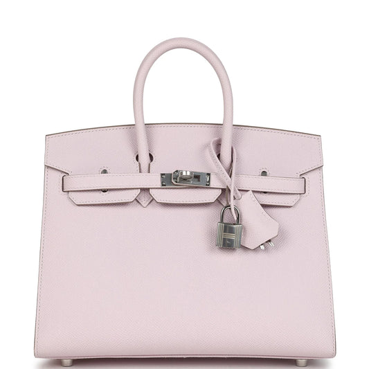 Hermès Birkin Sellier 25 Mauve Pale Epsom Palladium Hardware