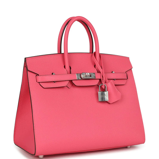 Hermès Birkin Sellier 25 Rose Azalee Epsom Palladium Hardware