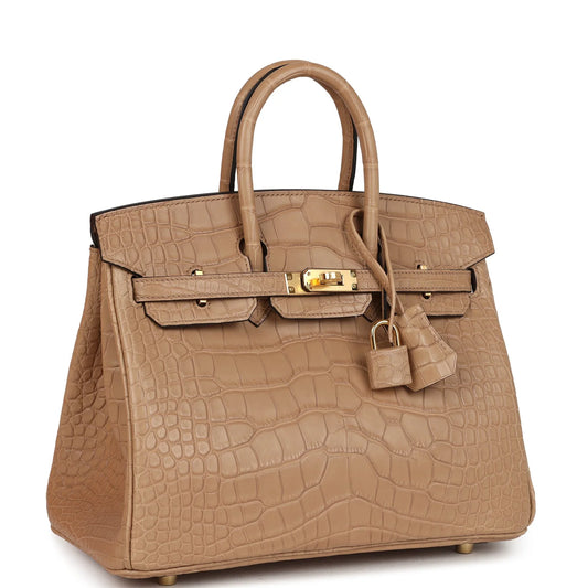 Hermès Birkin 25 Chai Matte Alligator Gold Hardware
