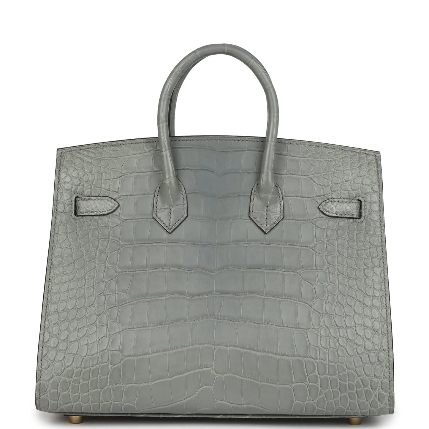 Hermès Birkin Sellier 25 Gris Ciment Matte Alligator Gold Hardware