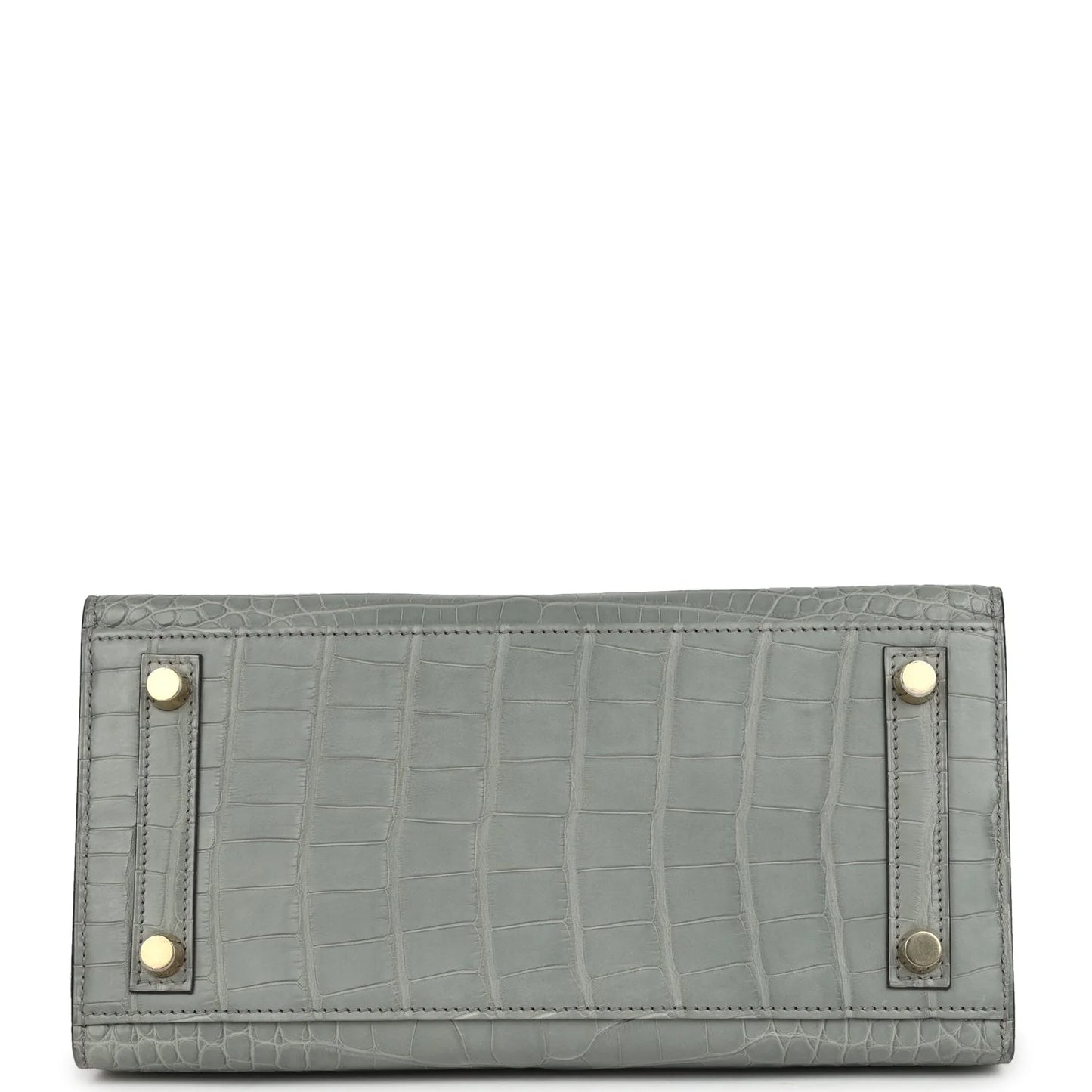 Hermès Birkin Sellier 25 Gris Ciment Matte Alligator Gold Hardware