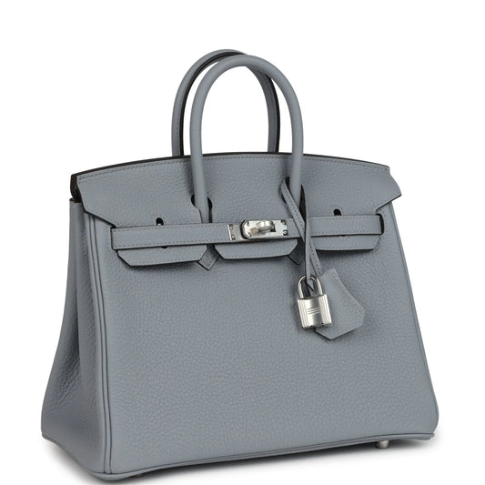 Hermès Birkin 25 Gris Pantin Togo Palladium Hardware