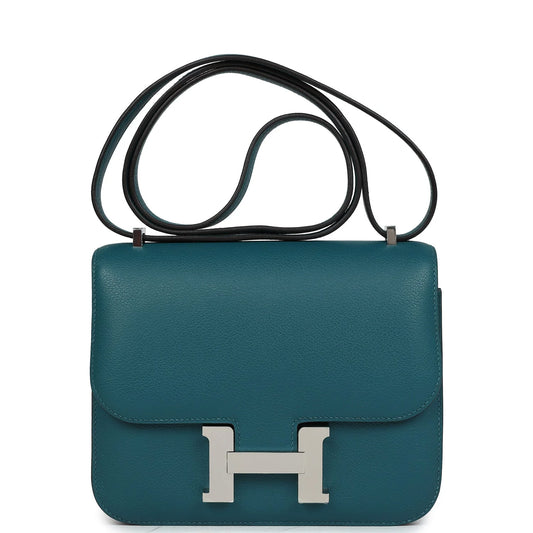 Hermès Constance 18 Vert Bosphore Evercolor Palladium Hardware