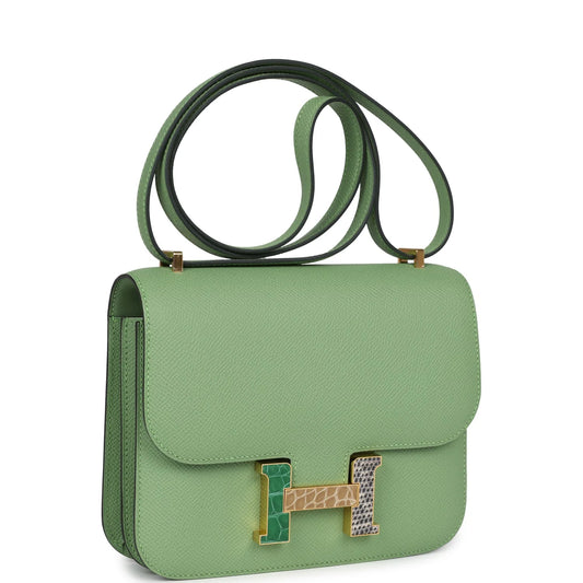 Hermès Constance 18 Vert Criquet Epsom Marquette Hardware