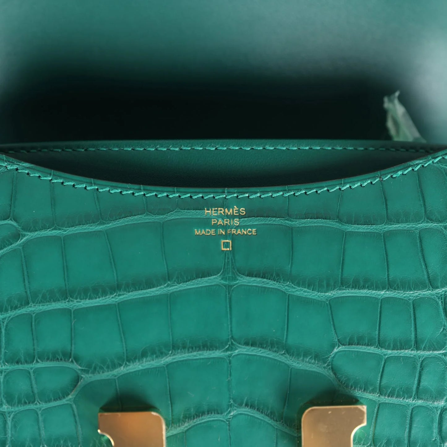 Hermès Constance 18 Malachite Matte Alligator Gold Hardware