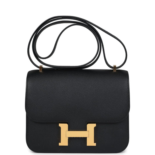 Hermès Constance 18 Black Epsom Gold Hardware