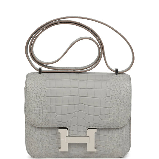 Hermès Constance 18 Gris Perle Matte Alligator Palladium Hardware