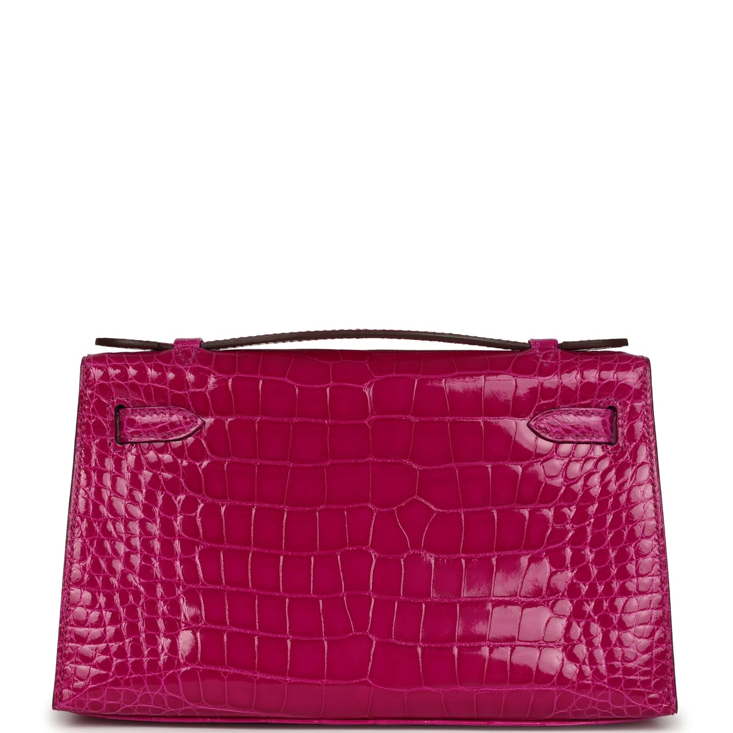 Hermès Kelly Pochette Rose Scheherazade Shiny Alligator Gold Hardware